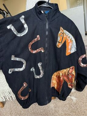 Vintage MODI Denim Horse Embossed Jacket